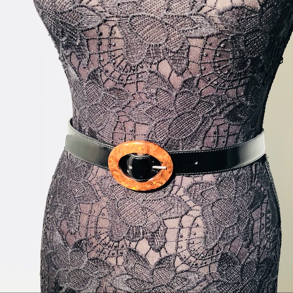 Belt WCM Patent Leather Tortoise Buckle